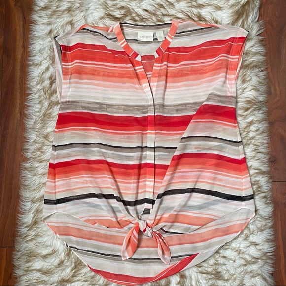 Chico’s Cassandra Red stripe top - Picture 5 of 10